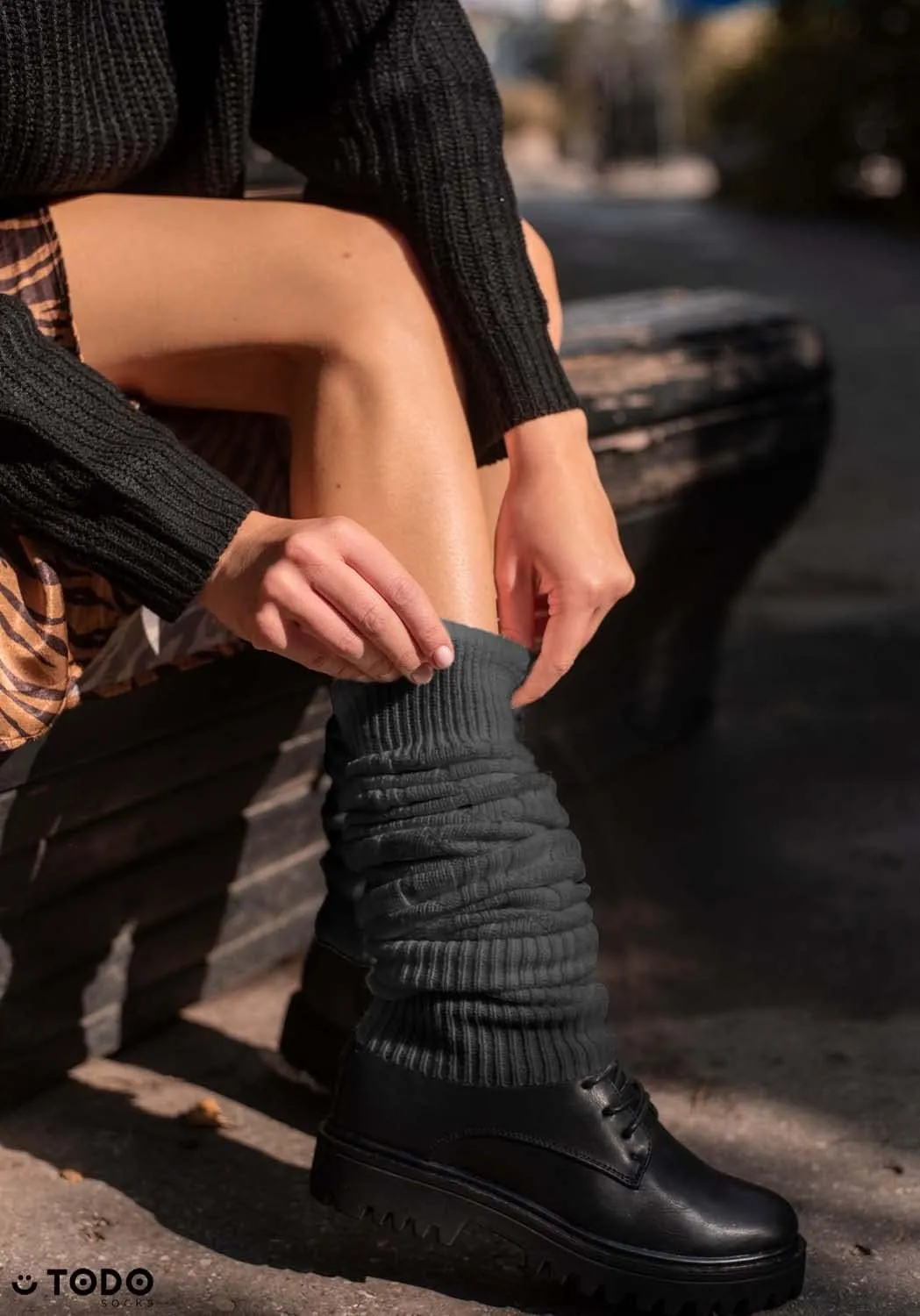 TODO Warm Wool Leg Warmers LONG Women and Girls - to/over Knee High, Soft, Flexible - keep Heat in Winter days.