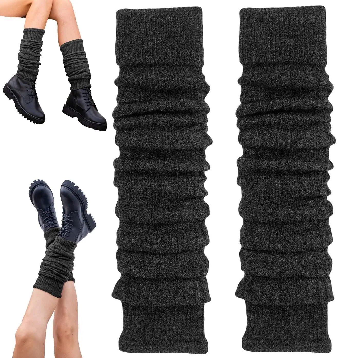 TODO Warm Wool Leg Warmers LONG Women and Girls - to/over Knee High, Soft, Flexible - keep Heat in Winter days.