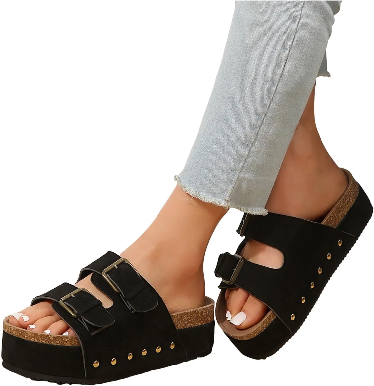 Toe Sandals, Women's Slippers, Black, Comfortable, Breathable Beach Outdoor Summer Shoes, Trendy