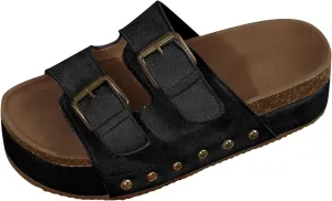 Toe Sandals, Women's Slippers, Black, Comfortable, Breathable Beach Outdoor Summer Shoes, Trendy