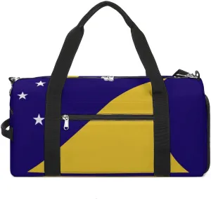 Tokelau Flag Duffle Bag for Sports Lightweight Waterproof Gym Bag with Shoe Compartment