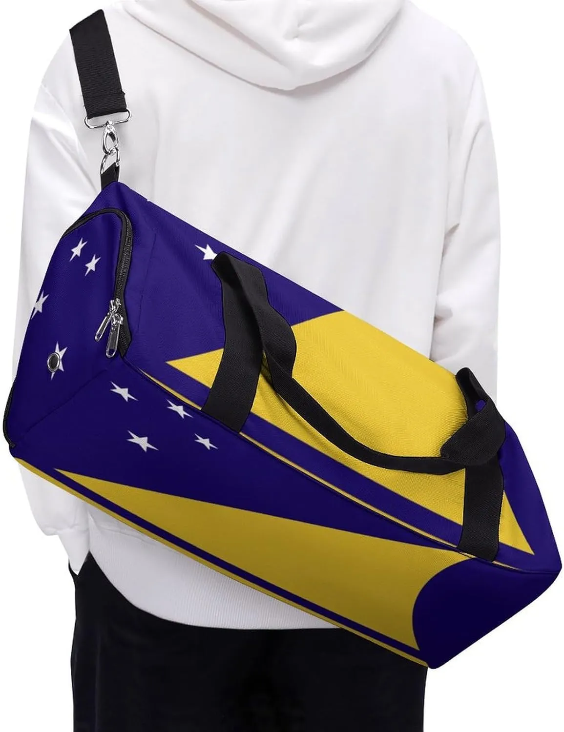 Tokelau Flag Duffle Bag for Sports Lightweight Waterproof Gym Bag with Shoe Compartment