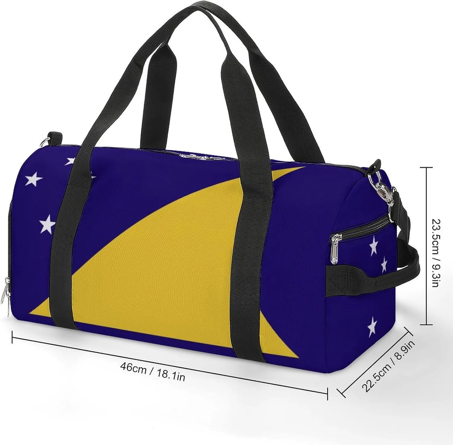 Tokelau Flag Duffle Bag for Sports Lightweight Waterproof Gym Bag with Shoe Compartment