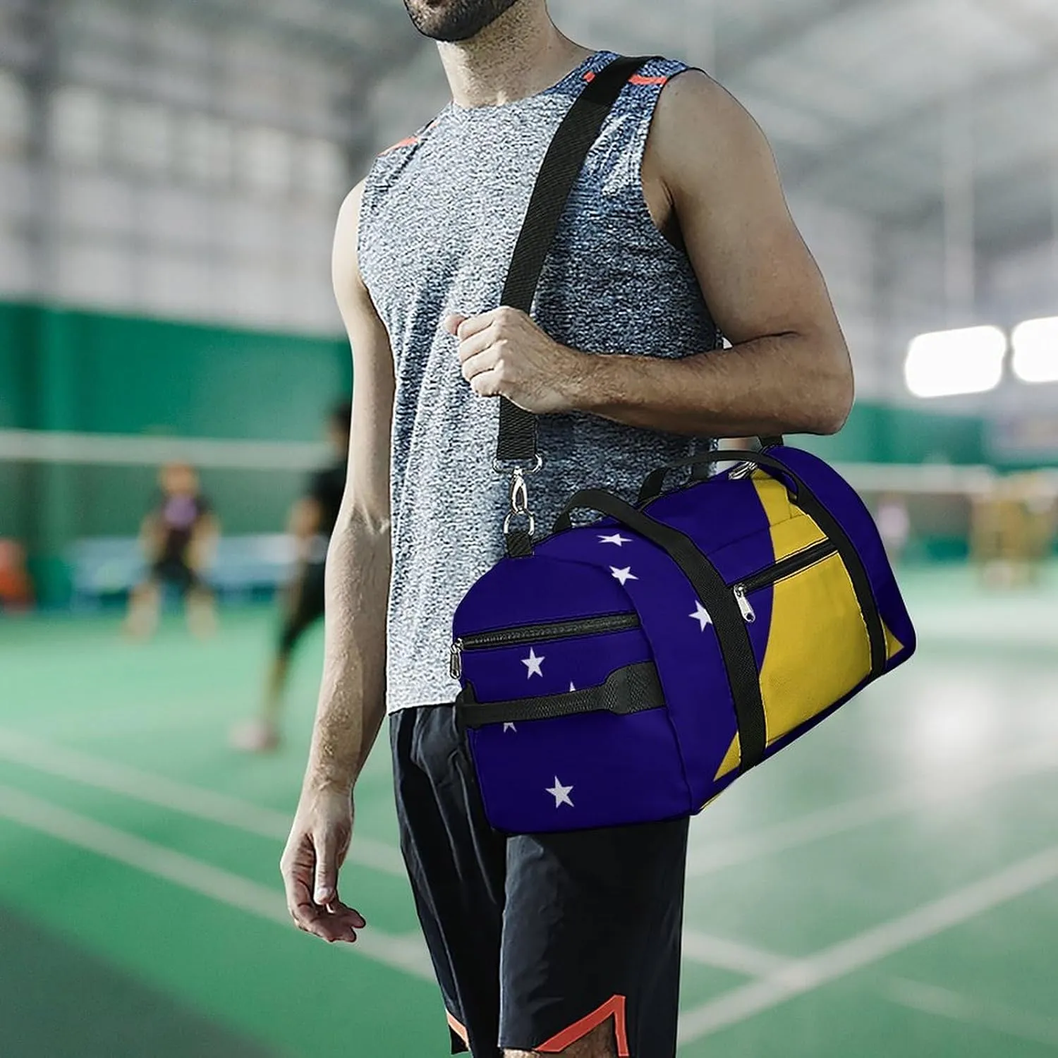 Tokelau Flag Duffle Bag for Sports Lightweight Waterproof Gym Bag with Shoe Compartment