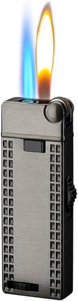 Torch Cigar Lighter, Soft/Jet Flame Switchable Lighter with Lockable Function, Adjustable Flame Size, Butane Lighter, Butane Refillable Lighter (Color : A)