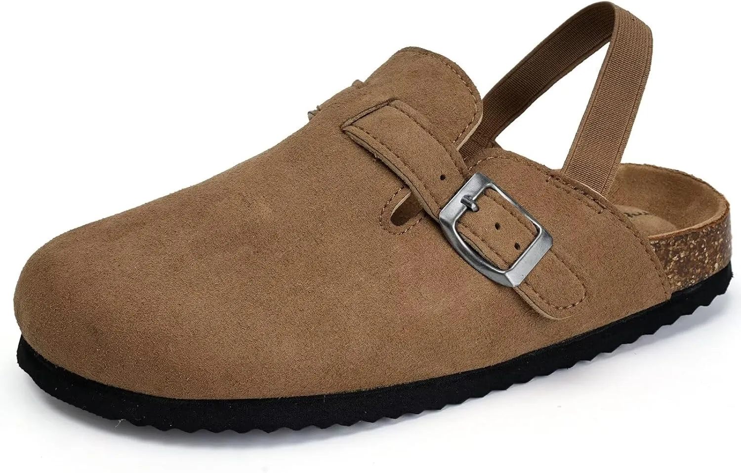 Torotto Toddler Suede Clogs Cork Footbed Kids Clogs with Arch Support & Adjustable Straps for Boys Girls Indoor & Outdoor