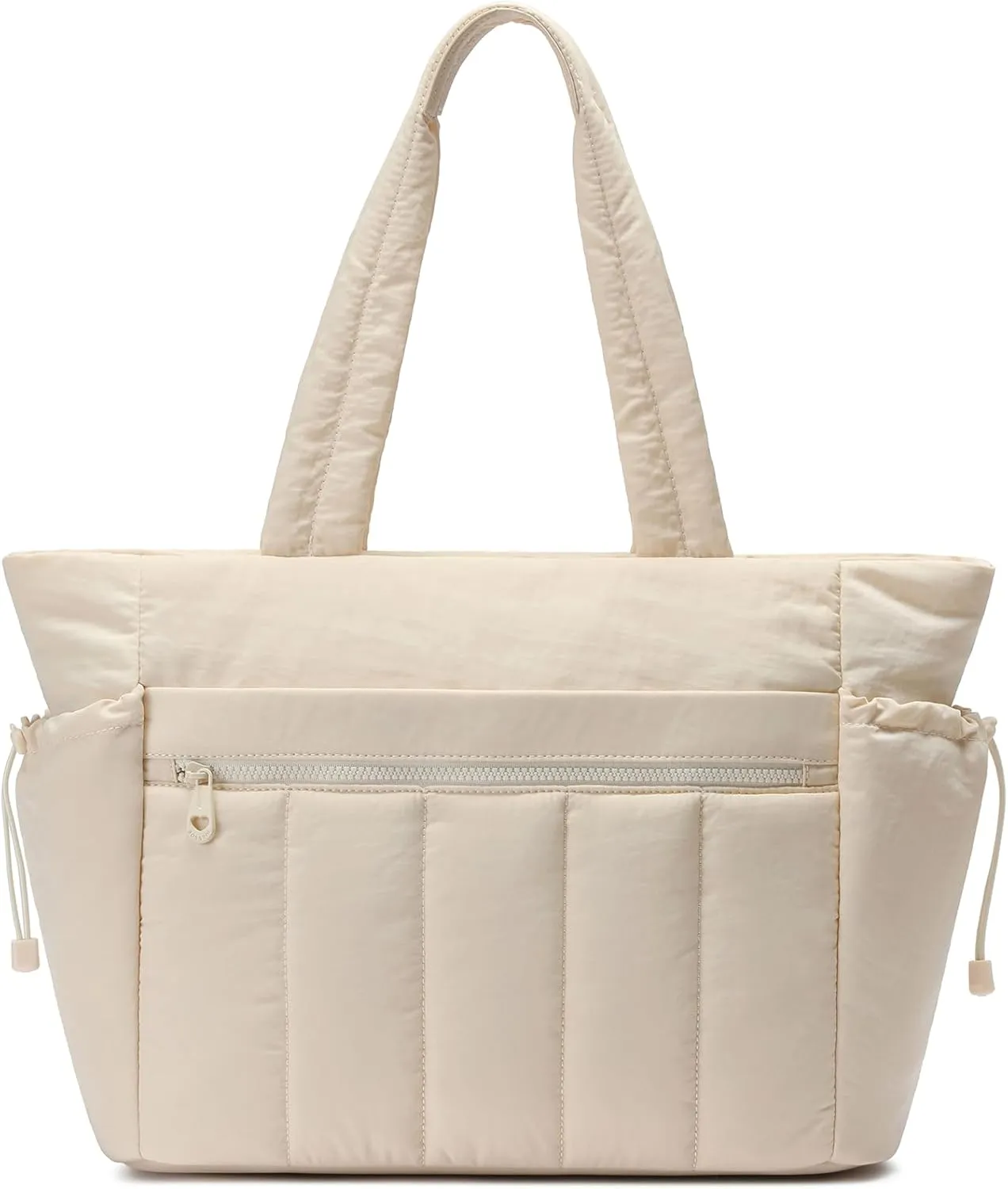 Tote Bag for Women, Lightweight Puffer Tote Bag with Compartments, Quilted Shoulder Bag Handbag with Zipper for Work