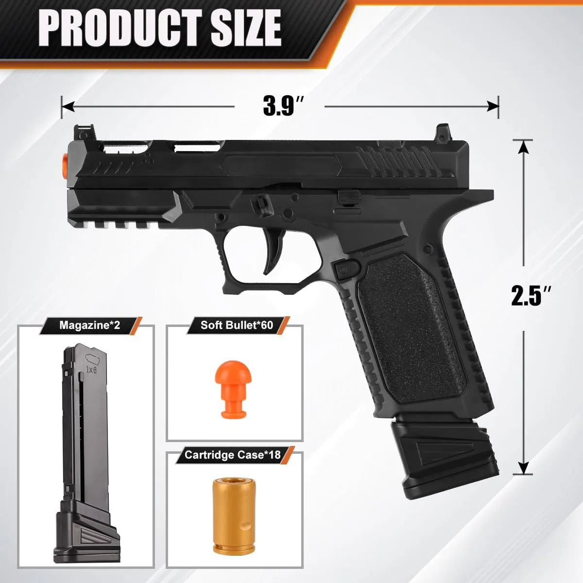 Toy Gun, Soft Bullet Pistol Toy, Toy Foam Blaster with 40 Soft Bullets, Shell Ejecting Toy Gun, Shooting Game Educational Toys for Boys & Girls Age 8  (Black)