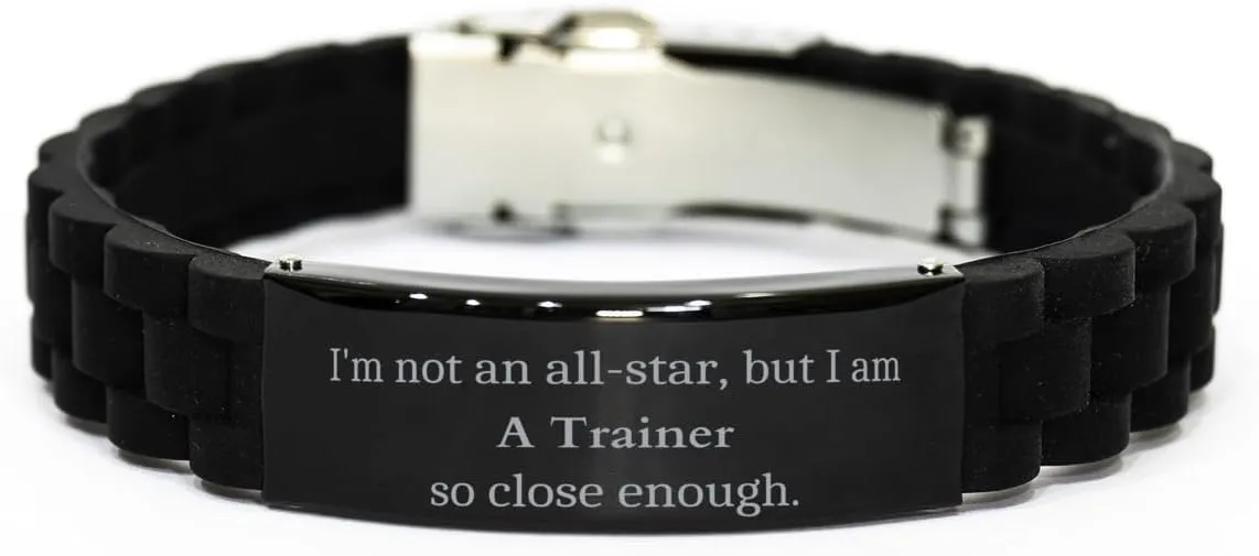 Trainer Engraved Black Glidelock Clasp Bracelet for Confidence and Hope, Perfect Birthday Gifts