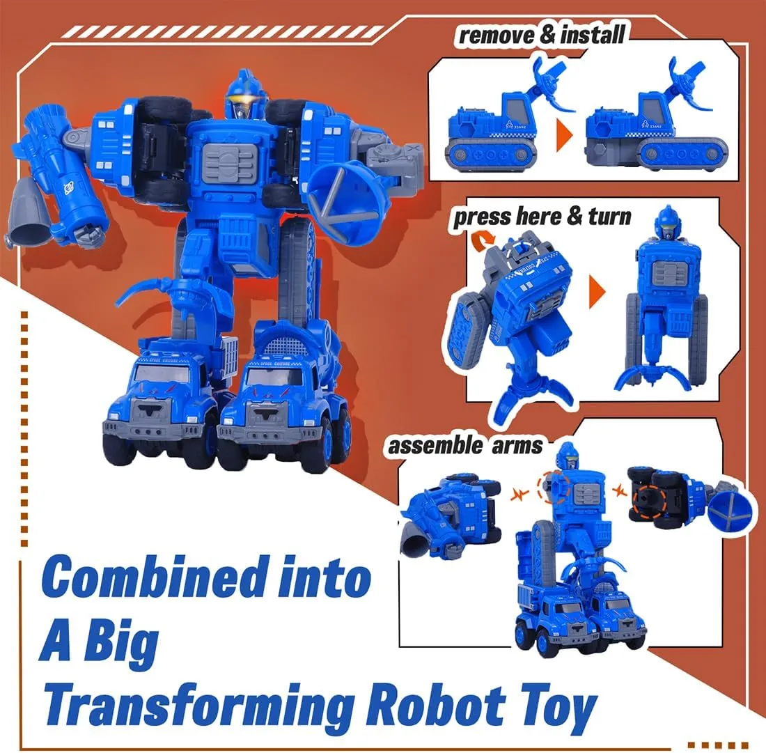 Transforming Robot Toy for Boys - 5 in 1 Metal Outer Space Deformation Educational STEM Toys for Toddlers - Christmas Birthday Gifts