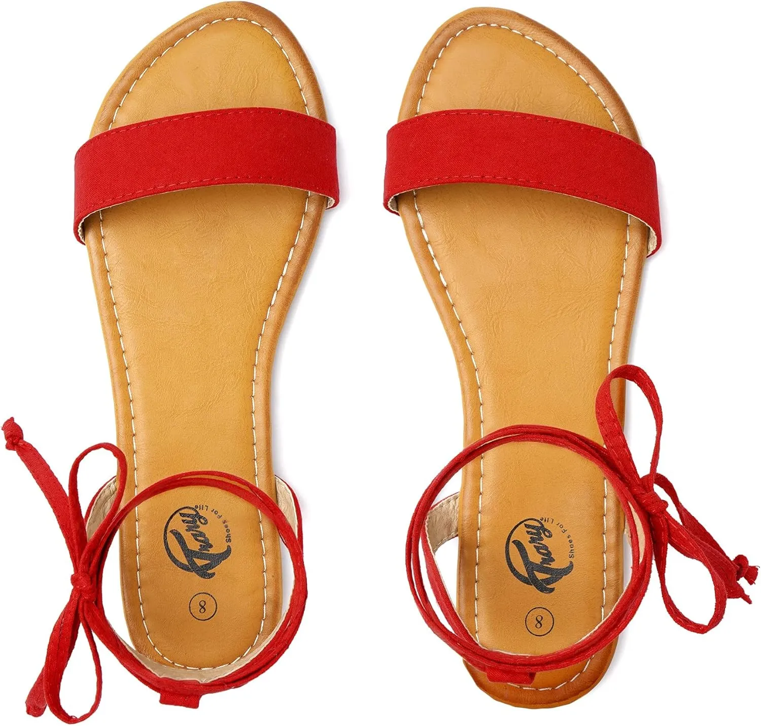 Trary Womens Sandals, Lace Up Sandals for Women, Open Toe Strappy Sandals for Women, Tie up Sandals for Women, Ankle Wrap Flat Sandals for Women Dressy, Cute Sandals, Summer Sandals for Women