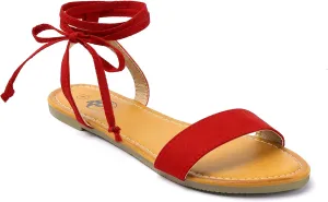 Trary Womens Sandals, Lace Up Sandals for Women, Open Toe Strappy Sandals for Women, Tie up Sandals for Women, Ankle Wrap Flat Sandals for Women Dressy, Cute Sandals, Summer Sandals for Women
