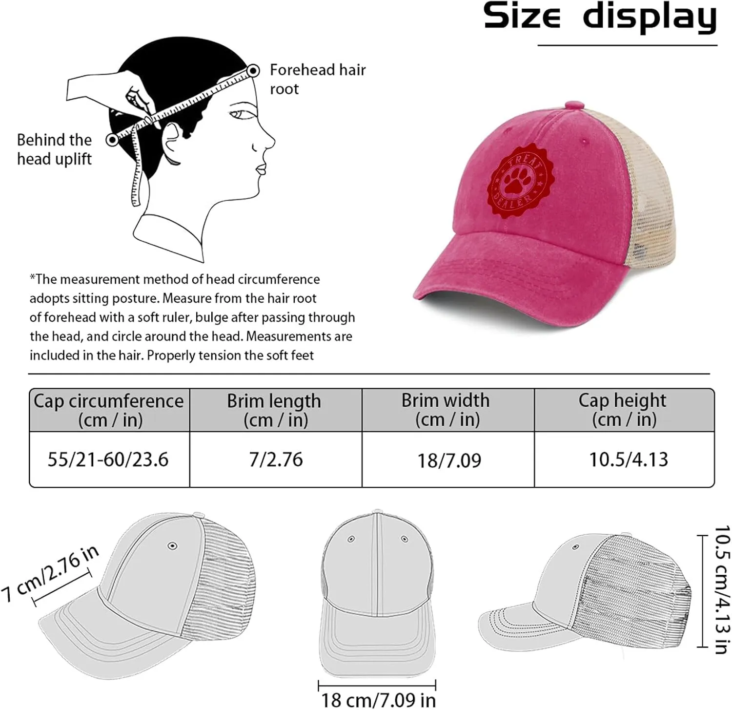 Treats Dealer Chow Mix Dog Trainer Sun hat Mens hat Pink Hats for Men Gifts for Men Golf Cap