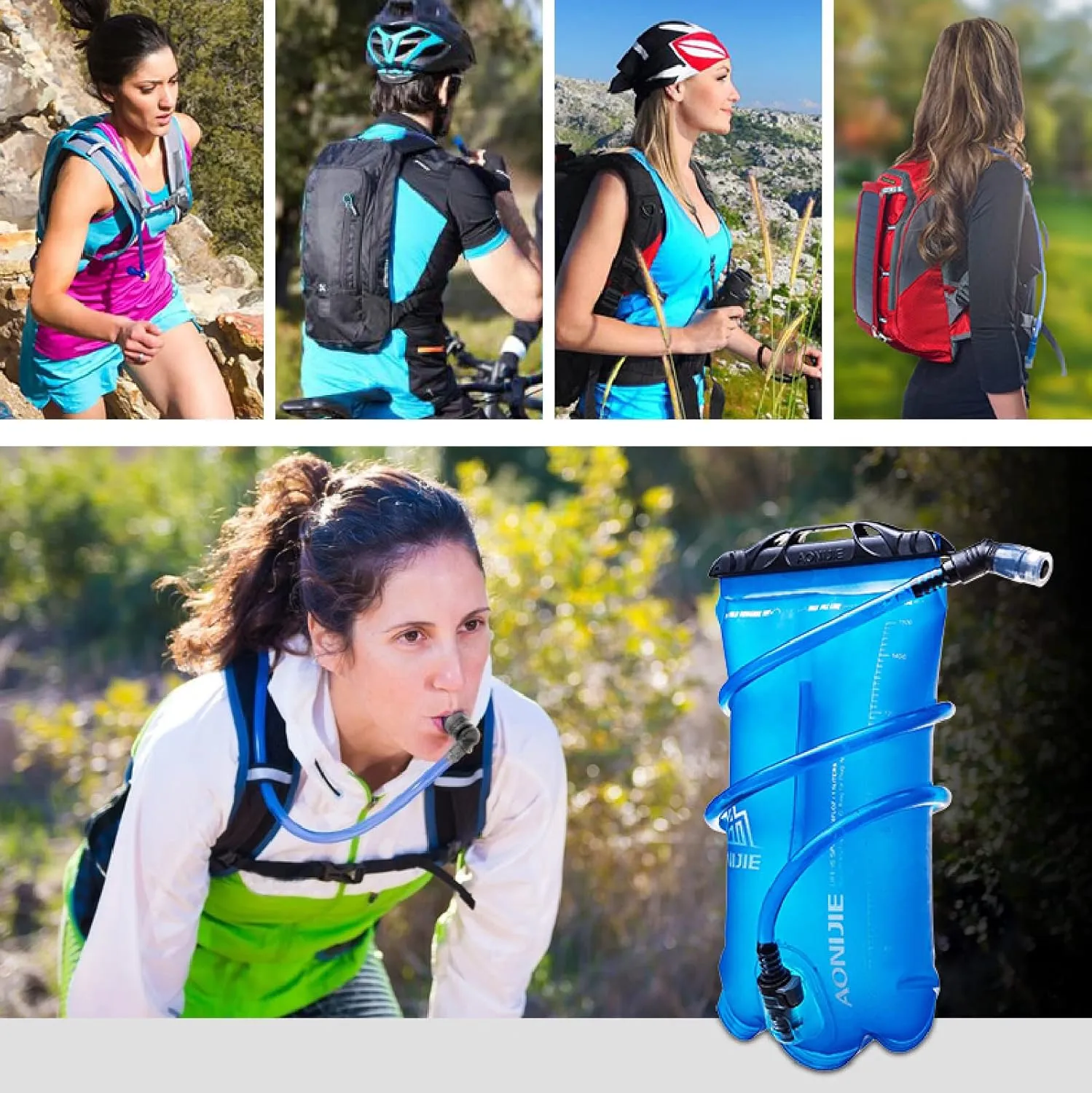 TRIWONDER Hydration Bladder Water Reservoir 1.5 Liter 2L 3L BPA Free Water Bladder for Running Cycling Hiking Camping Backpack