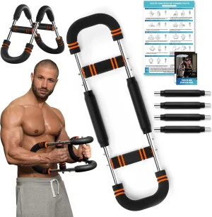 Twister Arm Trainer, 30-120lb Adjustable Resistance Twister Arm,Chest Exerciser with 4 Spring & Training Poster for Men & Women, Chest Workout Device Equipment for Chest Clip Muscle & Arm Strength