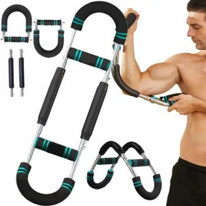 Twister Arm Trainer - Adjustable 40-100lbs Portable Spring Resistance Chest & Arm Workout Equipment with Detachable Design for Home Gym.