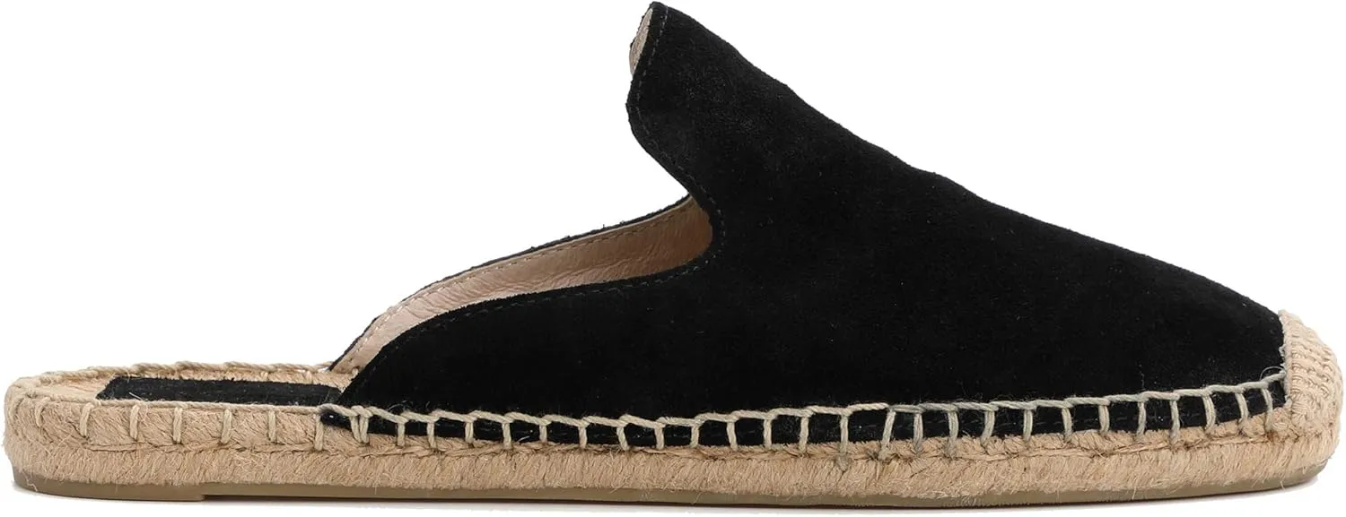 U-lite Women's Simple Mule Breathable Flat Espadrilles Shoes, Pure Color Mules