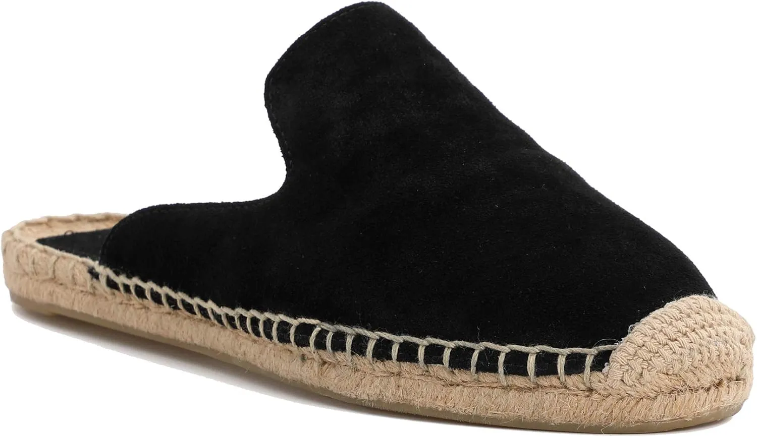 U-lite Women's Simple Mule Breathable Flat Espadrilles Shoes, Pure Color Mules