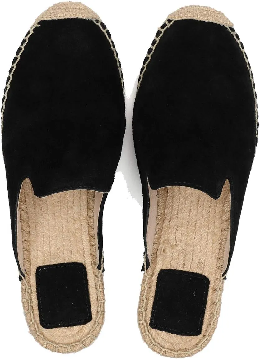 U-lite Women's Simple Mule Breathable Flat Espadrilles Shoes, Pure Color Mules