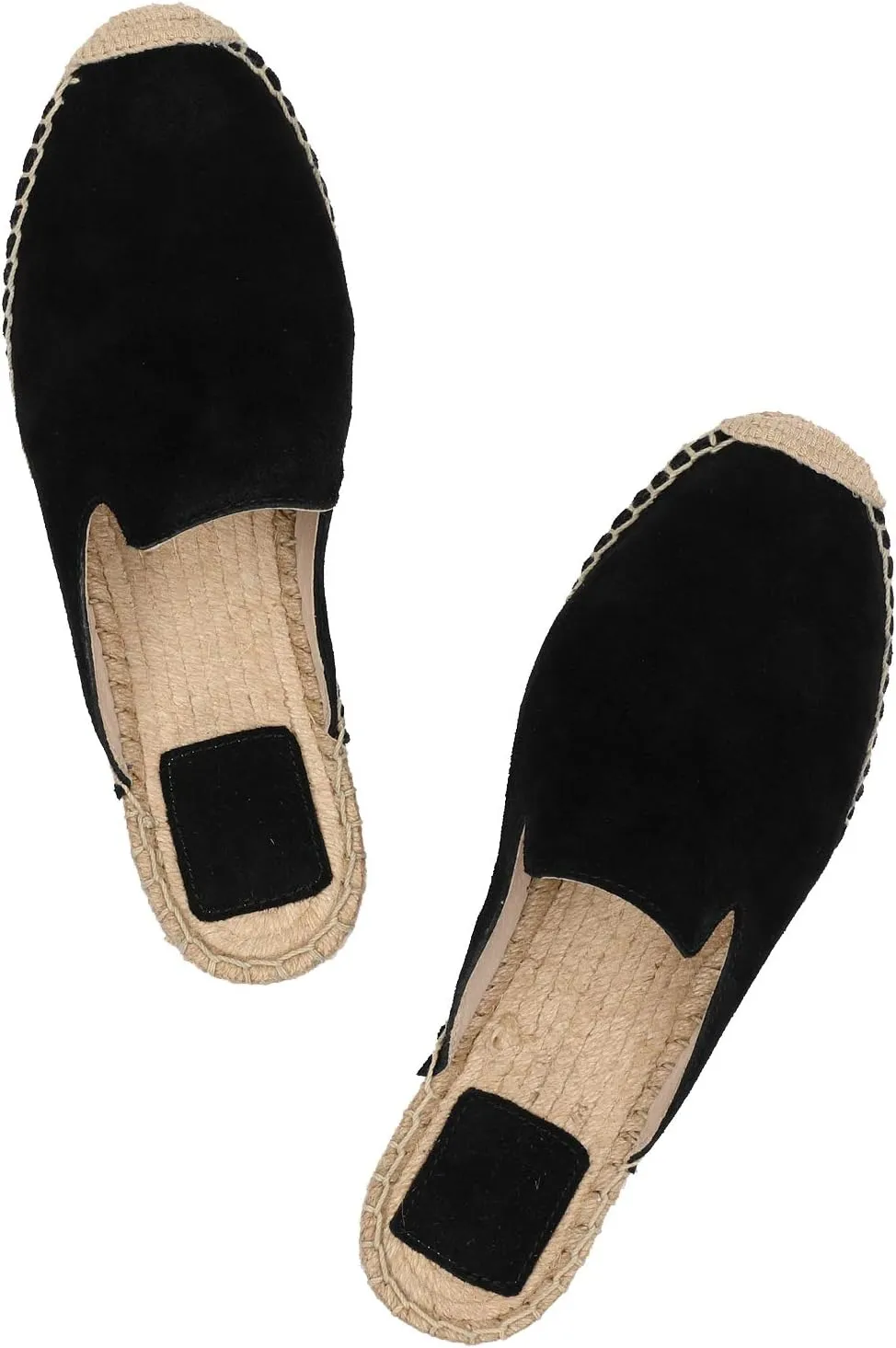 U-lite Women's Simple Mule Breathable Flat Espadrilles Shoes, Pure Color Mules