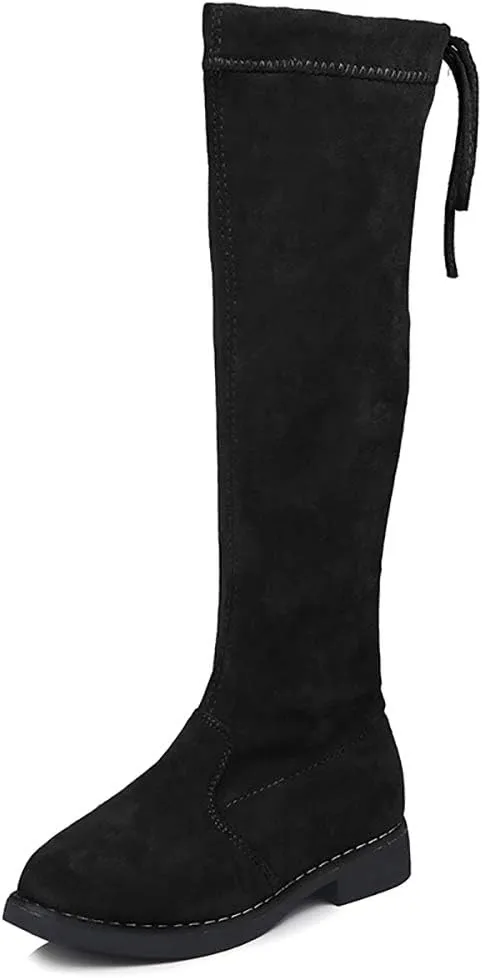 UBELLA Girl's Faux Suede Over The Knee Boots Fleece Lined Winter Snow Boots (Toddler/Little Kid)