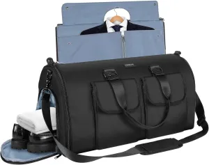 Ultimate 3-in-1 Garment Duffel Bag – Wrinkle-Free, Spacious 50L Capacity, Waterproof, Ideal for Business Trips & Weekend Getaways (Beige02) (Travel Garment Bag, Black)