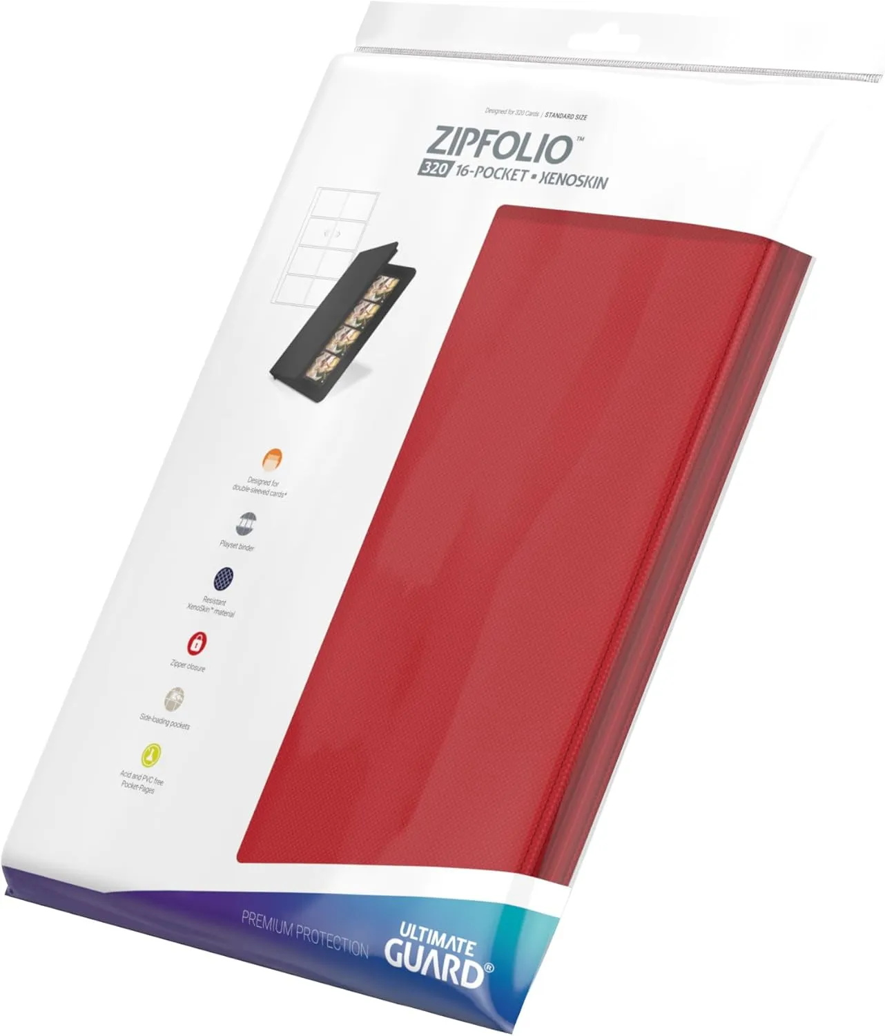 Ultimate Guard Zipfolio 320 – 16 Pocket Xenoskin Red