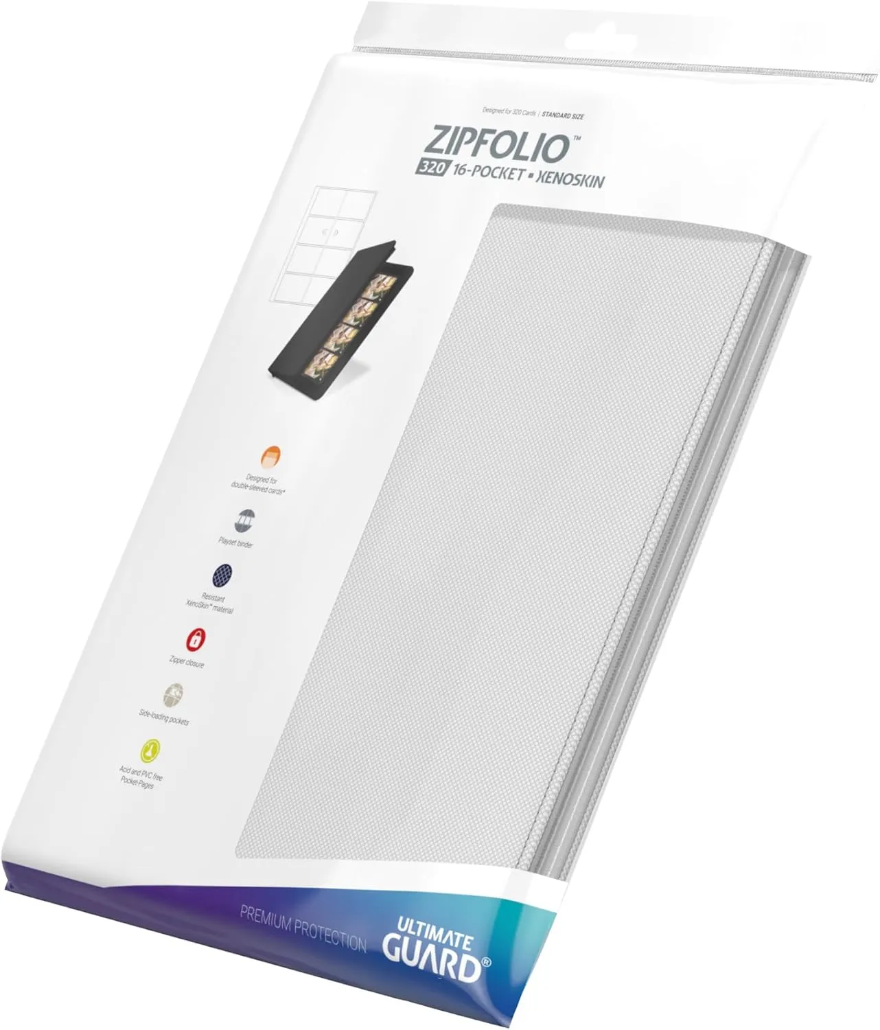 Ultimate Guard Zipfolio 320 – 16 Pocket Xenoskin White