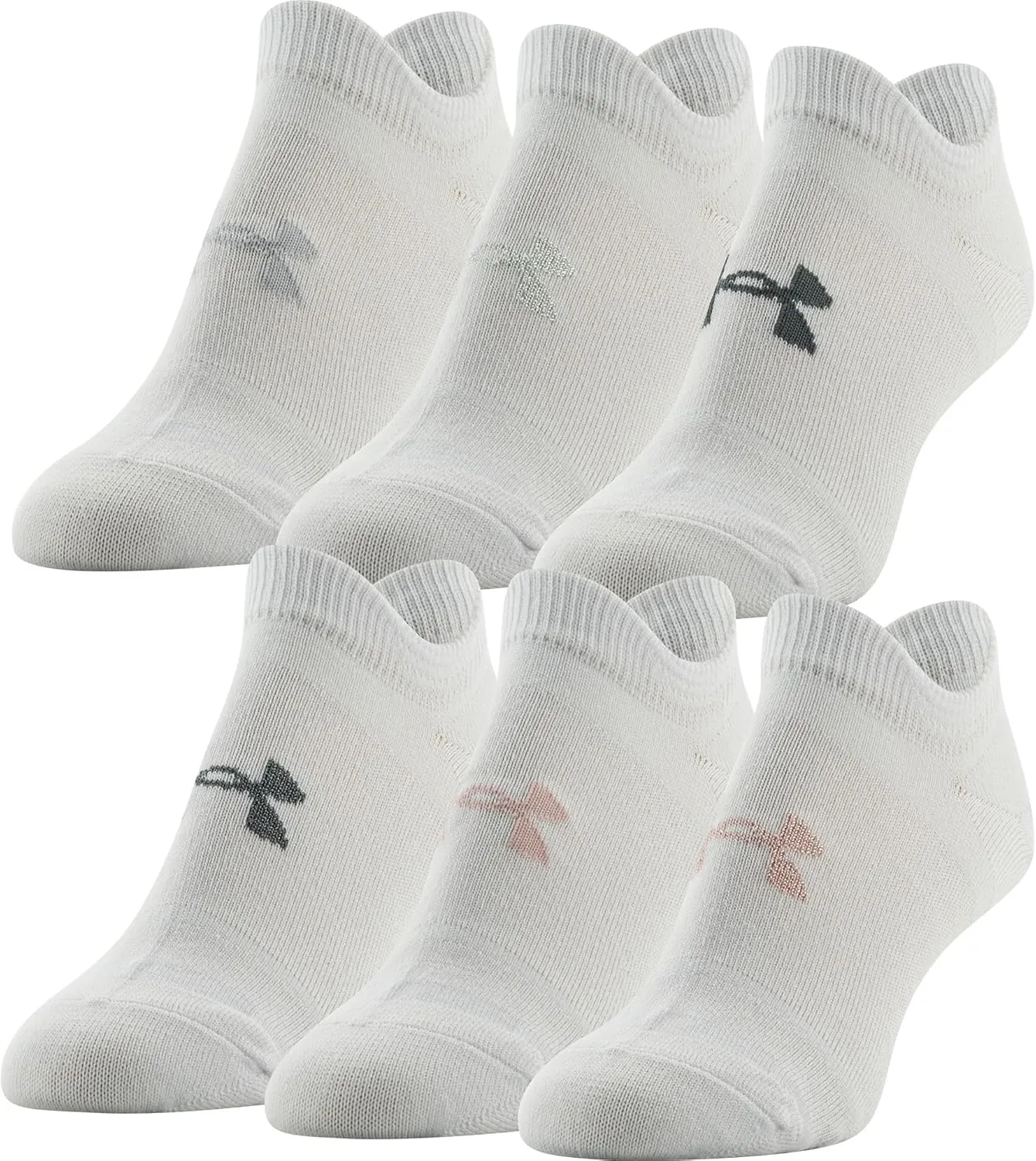 Under Armour Women's Essential 2.0 Lightweight No Show Socks, 6-Pairs