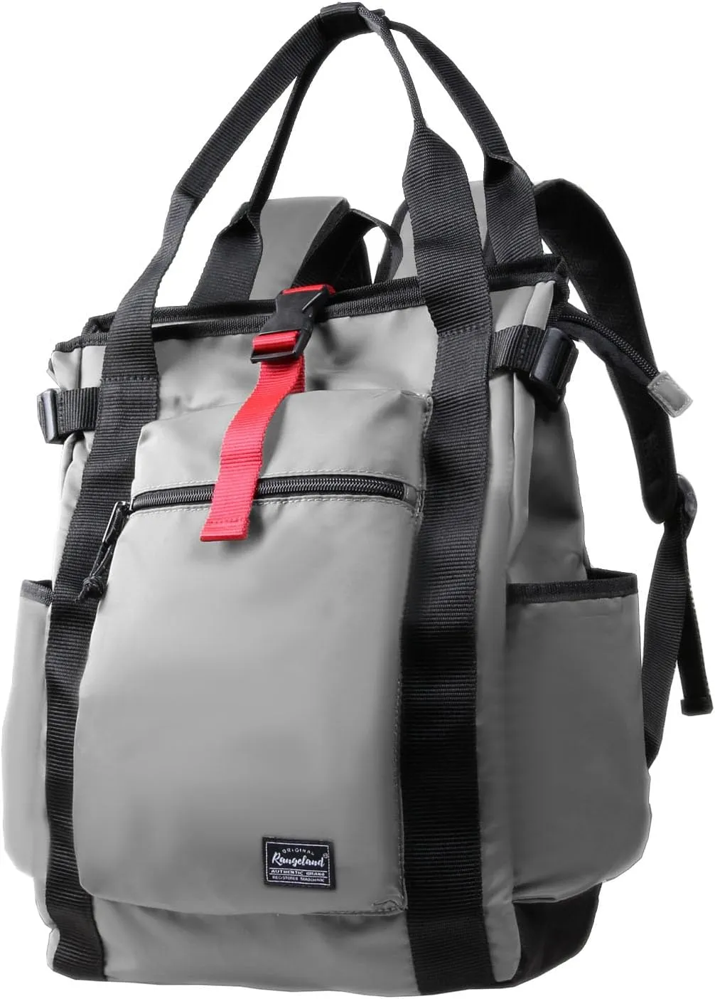 Unisex Laptop Tote Backpack Convertible Lightweight Nylon Water-Resistant Everyday Shoulder Tote bag Backpack with Water Bottle Pocket Work Travel, Gray