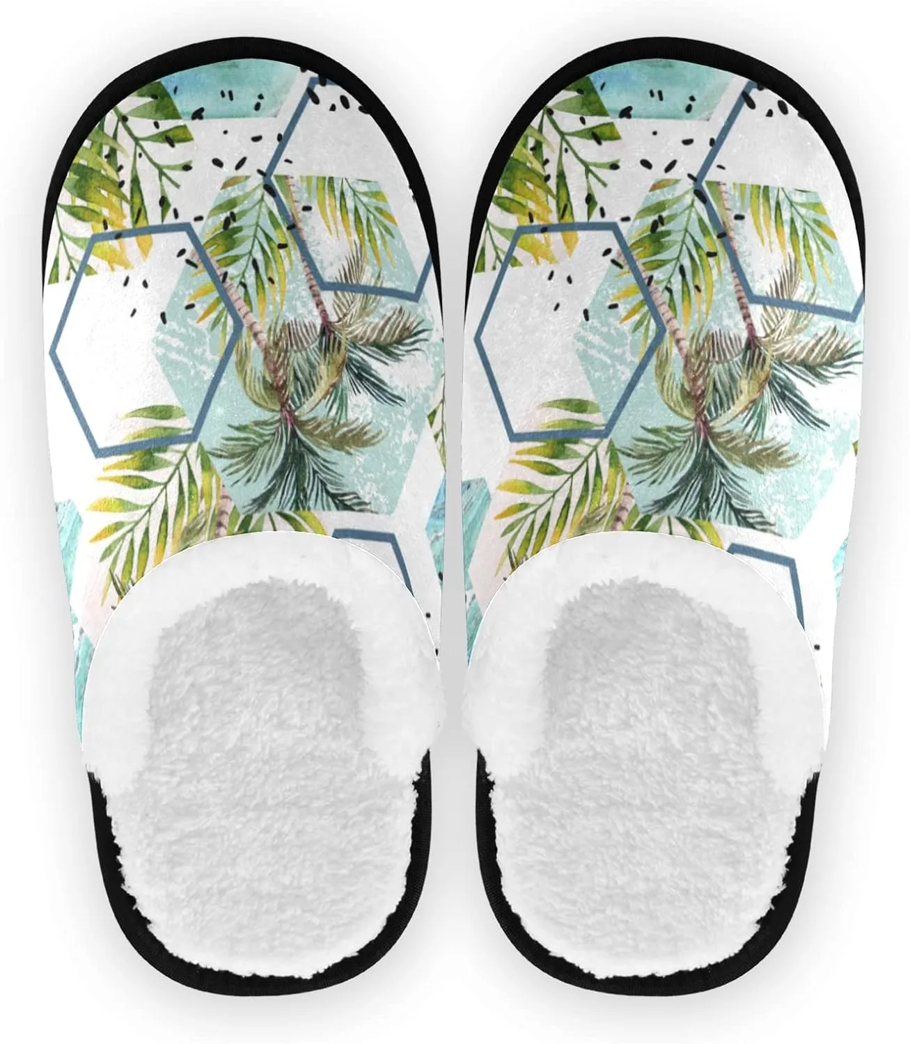 Unisex Slippers Fuzzy Feet Plush Cotton Slippers Anti-Slip Warm House Shoes M/L