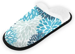 Unisex Slippers Fuzzy Feet Plush Slippers Anti-Slip Warm House Shoes M/L