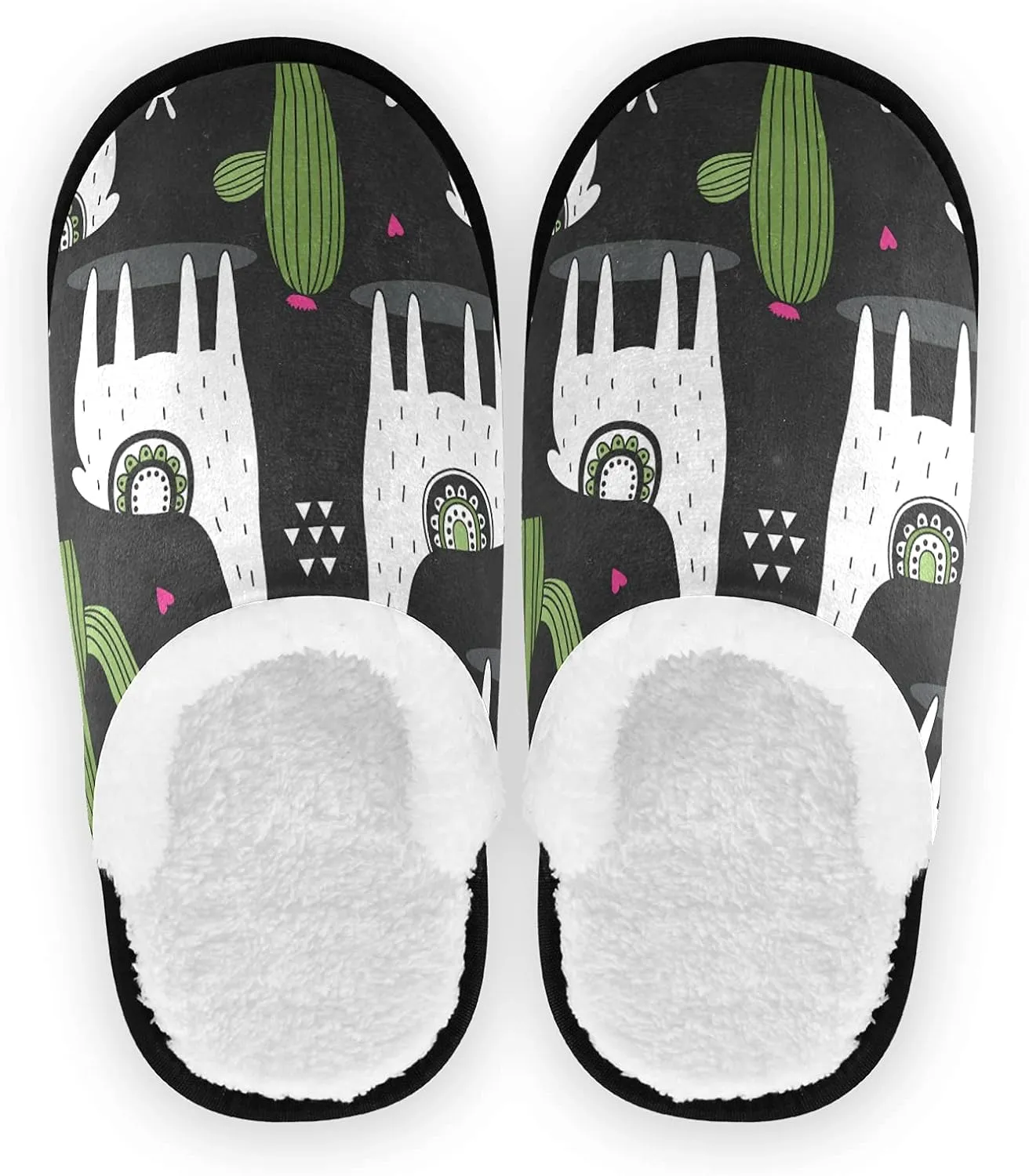 Unisex Slippers Fuzzy Feet Plush Slippers Anti-Slip Warm House Shoes M/L