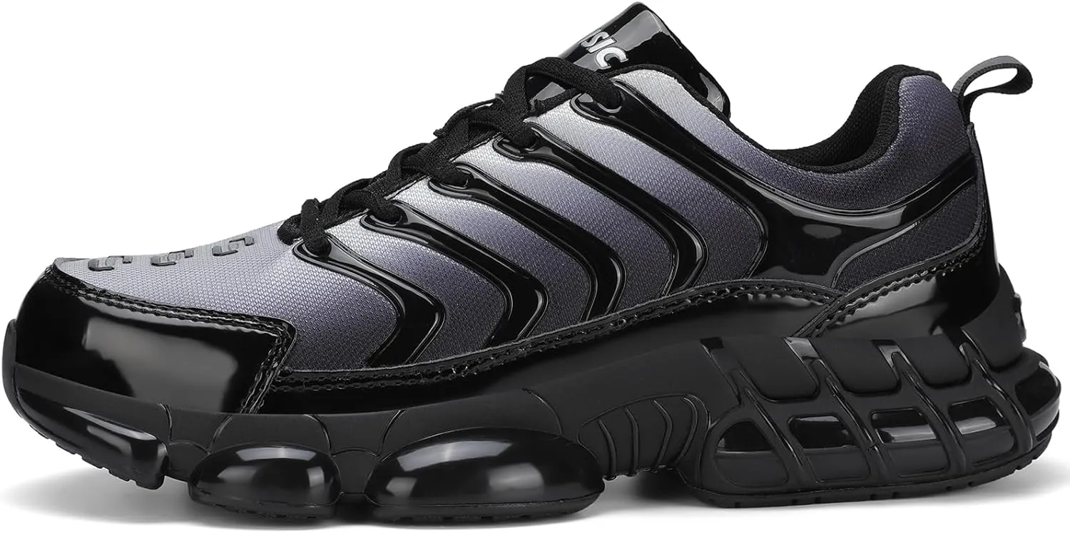 Unisex Steel Toe Shoes, Composite Toe, Anti-Smashing, Anti-Puncture, Lightweight, Breathable, Air Cushion, Non Slip, Work Shoes, Black, US Women's Size