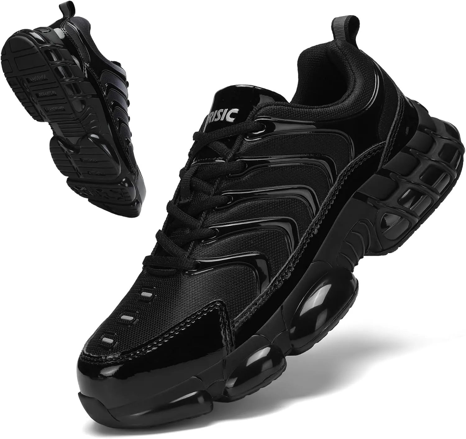 Unisex Steel Toe Shoes, Composite Toe, Anti-Smashing, Anti-Puncture, Lightweight, Breathable, Air Cushion, Non Slip, Work Shoes, Black, US Women's Size