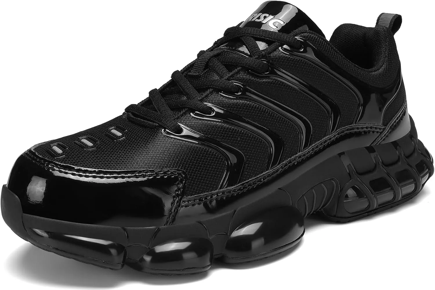 Unisex Steel Toe Shoes, Composite Toe, Anti-Smashing, Anti-Puncture, Lightweight, Breathable, Air Cushion, Non Slip, Work Shoes, Black, US Women's Size