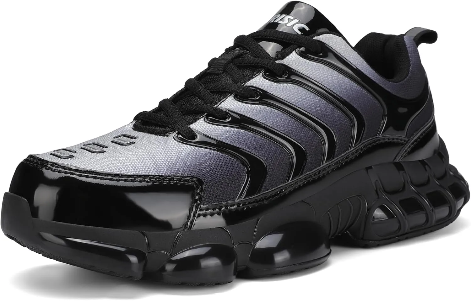 Unisex Steel Toe Shoes, Composite Toe, Anti-Smashing, Anti-Puncture, Lightweight, Breathable, Air Cushion, Non Slip, Work Shoes, Black, US Women's Size