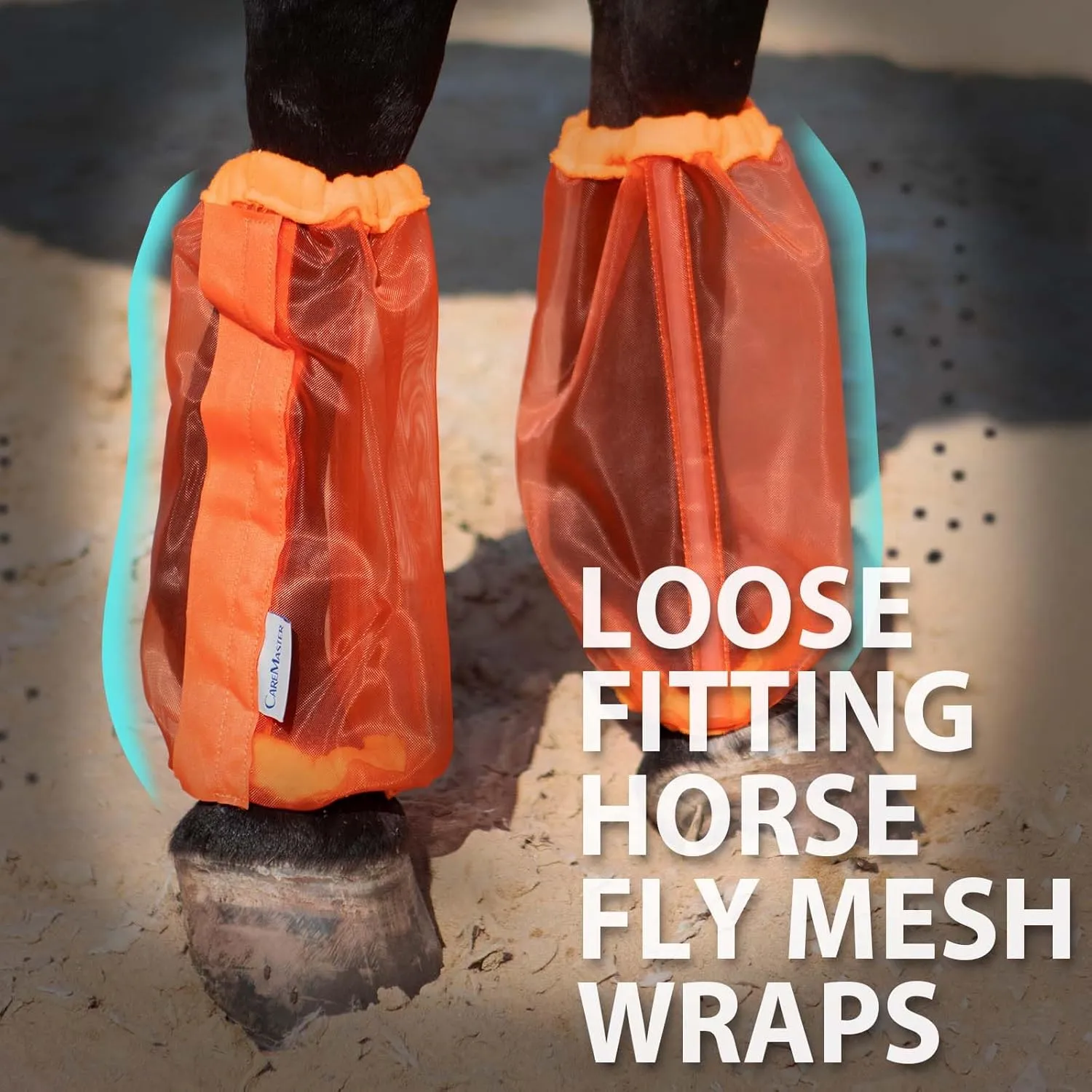 Universal Size Horse Leggings Fine Mesh Greatly Reduce Stomping Breathable Horse Boots Leg Wraps (Set of 4) Orange