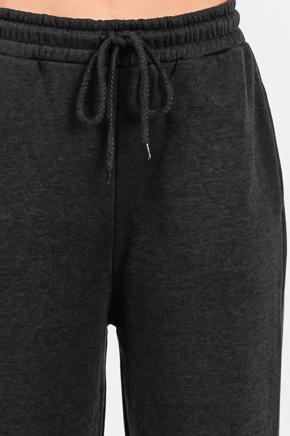 Urban Look High Rise Straight Leg Cotton Fleece Lined Sweatpants