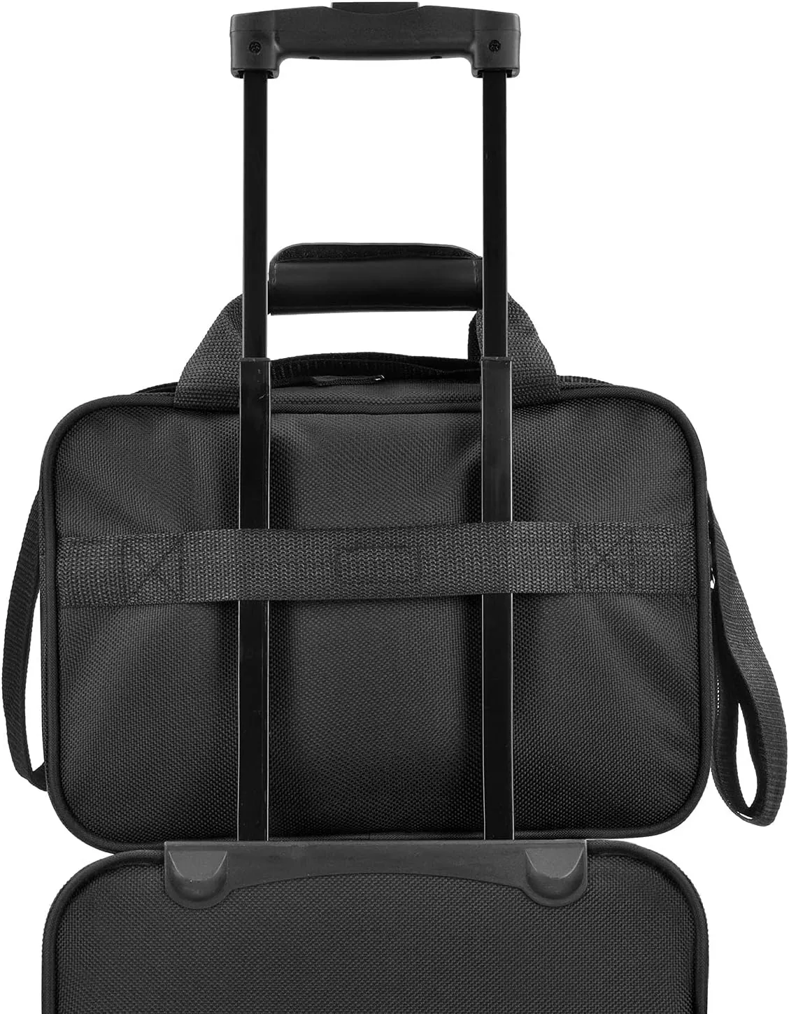 U.S. Traveler Lightweight Rolling 20" Carry On Luggage Softside Suitcase, Black, 2 Wheel-2 Piece