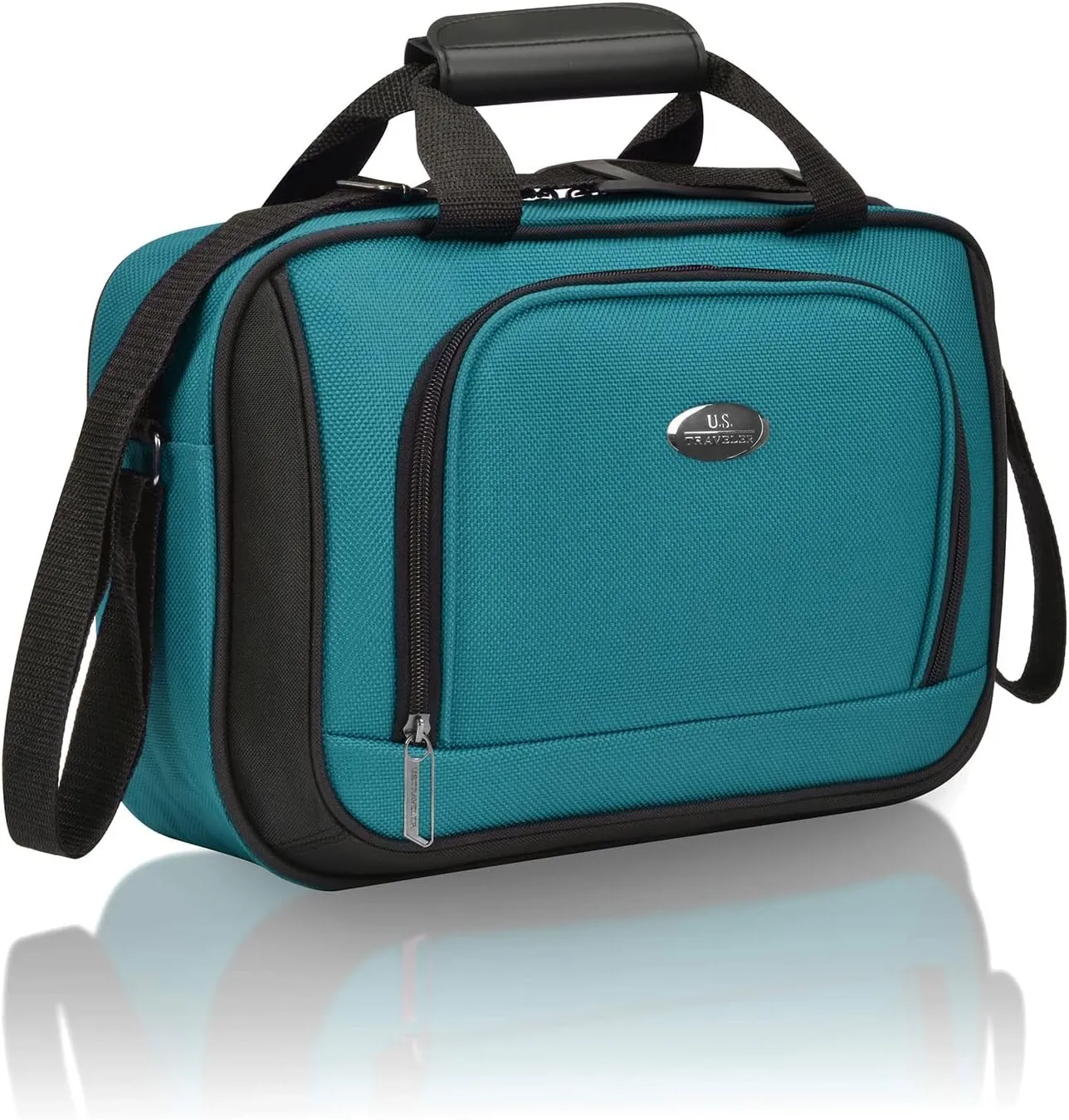 U.S. Traveler Lightweight Rolling 20" Carry On Luggage Softside Suitcase, Teal, 4 Wheel