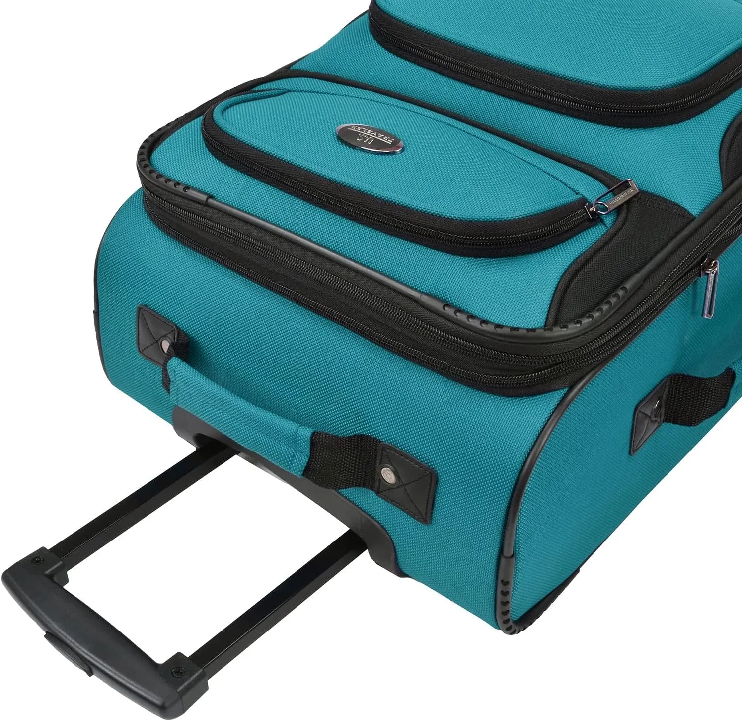 U.S. Traveler Lightweight Rolling 20" Carry On Luggage Softside Suitcase, Teal, 4 Wheel