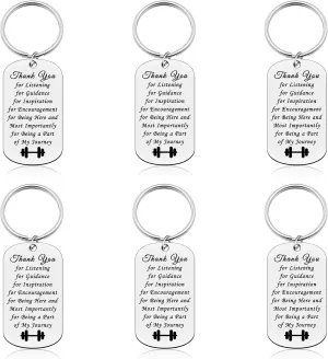 Vadaka 6 Pcs Workout Gifts Keychain for Men Fitness Instructor Keychain Thank You Gift for Personal Trainer Appreciation Gift Retirement Jewelry Funny Sports Lover Gym Gifts Fitness Lover Present