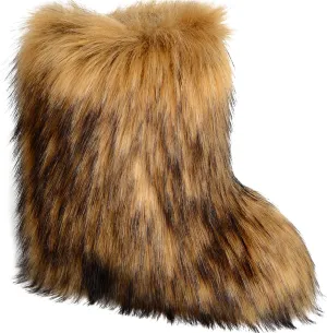 Valpeak Snow Boots for Women 2024 Furry Boots Winter Knee High Flat Heel Fluffy Faux Fur Boots