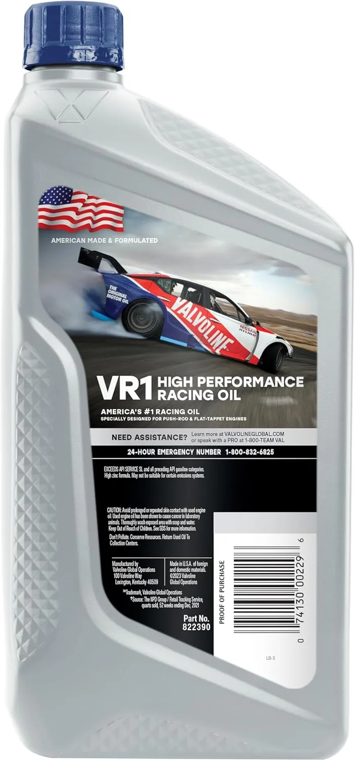 Valvoline VR1 Racing SAE 40 Motor Oil 1 QT