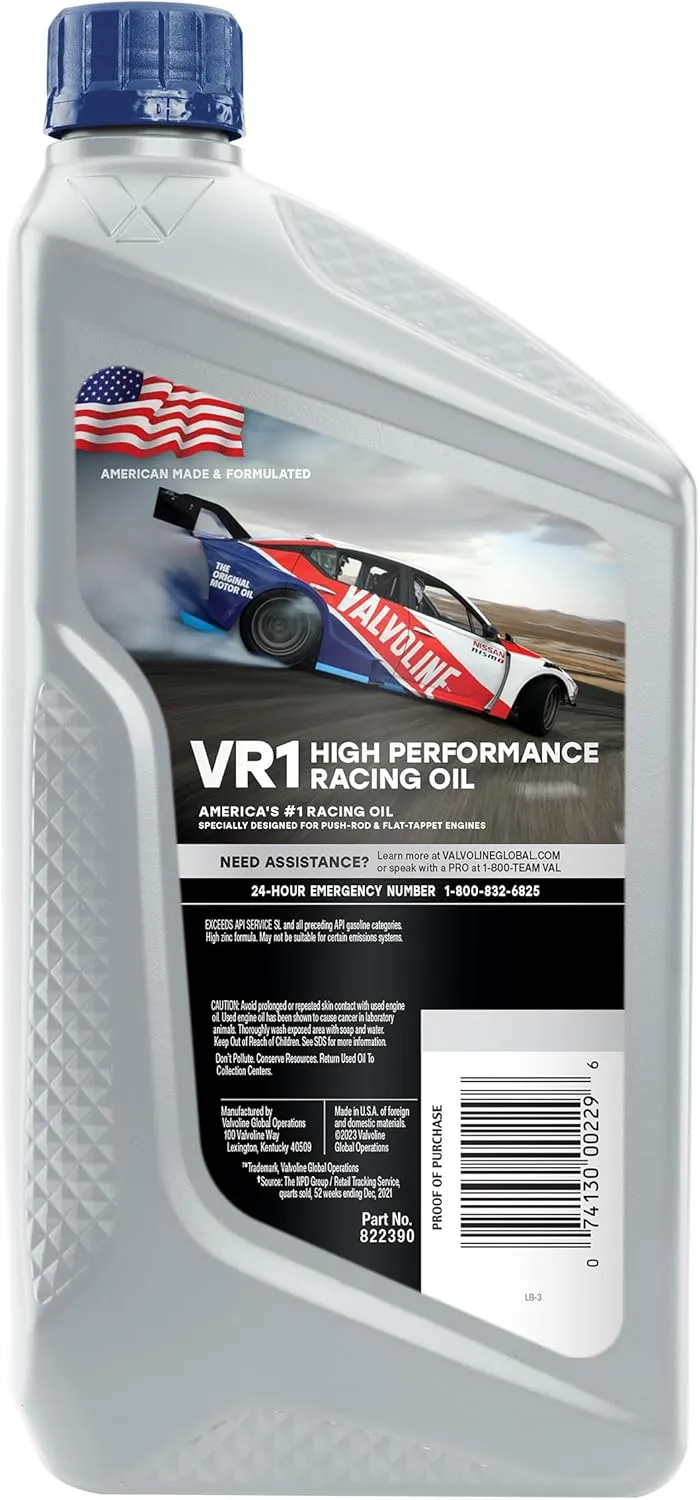 Valvoline VR1 Racing SAE 40 Motor Oil 1 QT