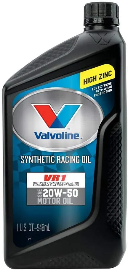 Valvoline VR1 SAE 20W-50 Synthetic Racing Motor Oil - 1 Quart Bottle (12 Pack)
