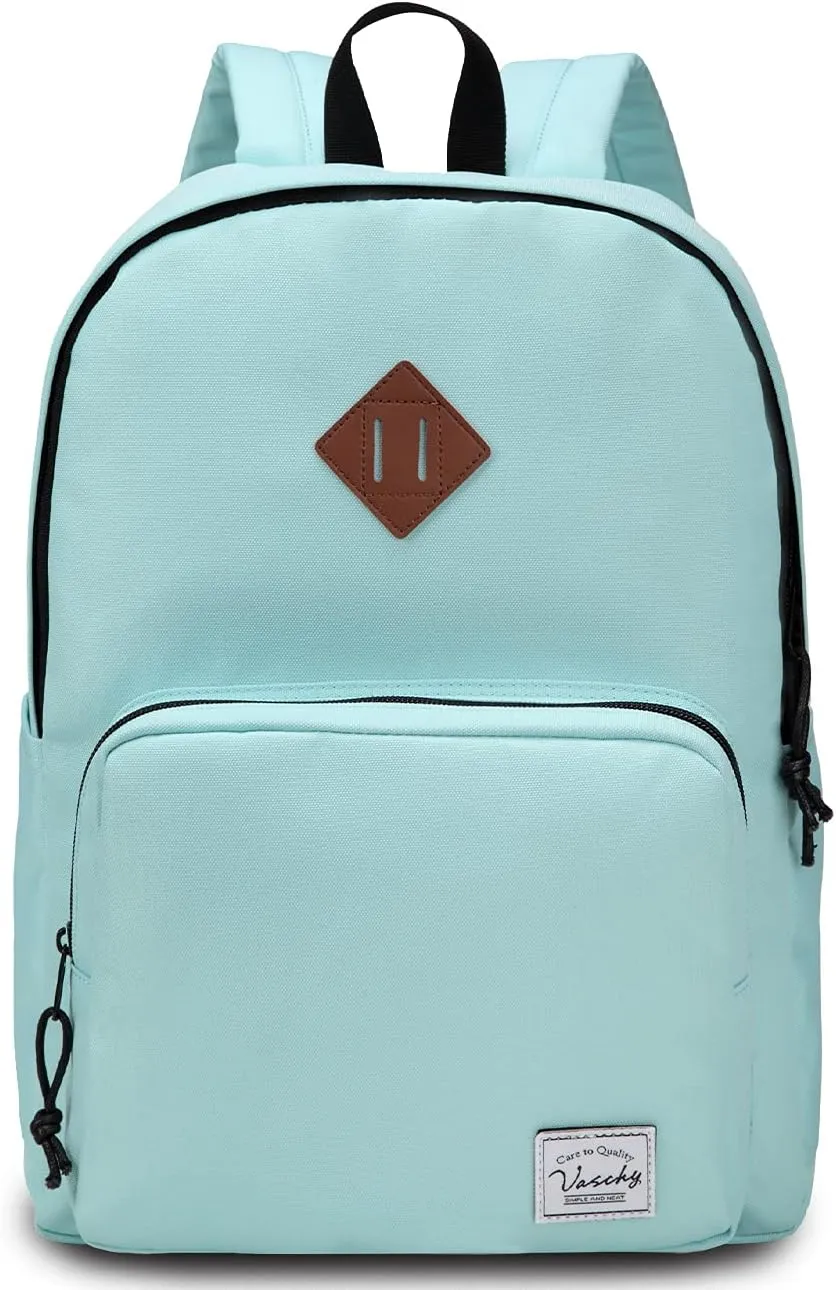 VASCHY School Backpack, Ultra Lightweight Backpack for Women Bookbag for Kids Teen Boys Girls Aqua