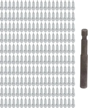 VBESTLIFE 12mm Steel Screw Tire Studs, 200Pcs 4 x 12mm Snow Spikes Anti Slip Anti Ice Spikes with Installation Tool for Car Snowmobile Tractor Motorcycle ATV Shoes