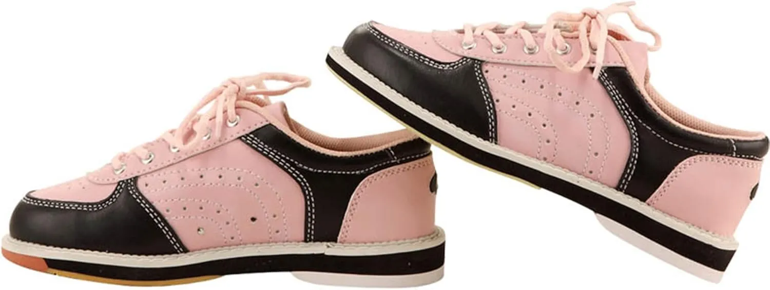 VEACAM Bowls Shoes for Women, Leather Women's Bowling Trainers Casual Bowling Athletic Shoes Lightweight Bowls Fitness Sneakers